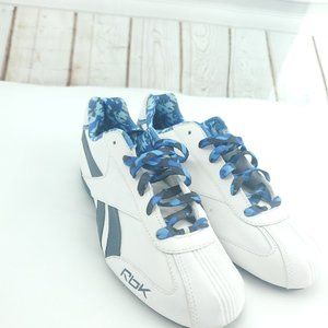 Reebok Unisex Kids 91-168531 White Blue Camouflage Leather Driving Shoes…